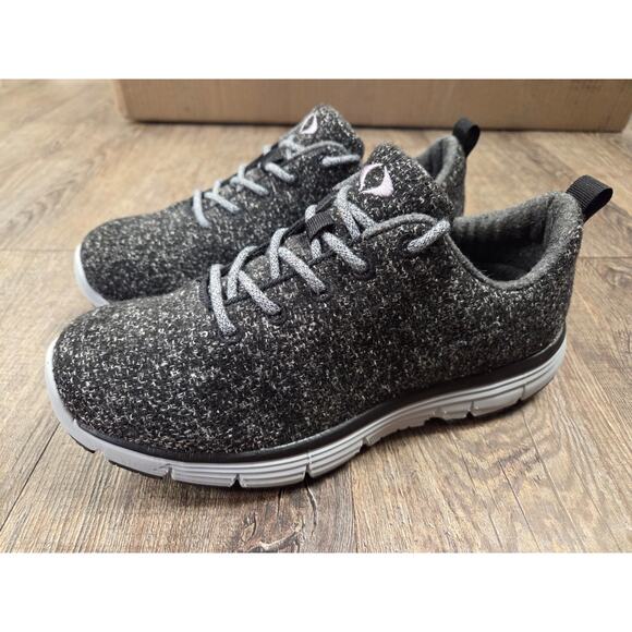 Apex Wool Lace Up Charcoal Sneakers Shoes A8100 Women’s Size 7.5 Wide - Picture 1 of 10